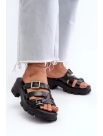 Pachnące Klapki Damskie Na Niskim Obcasie ZAXY NN285043 Czarne