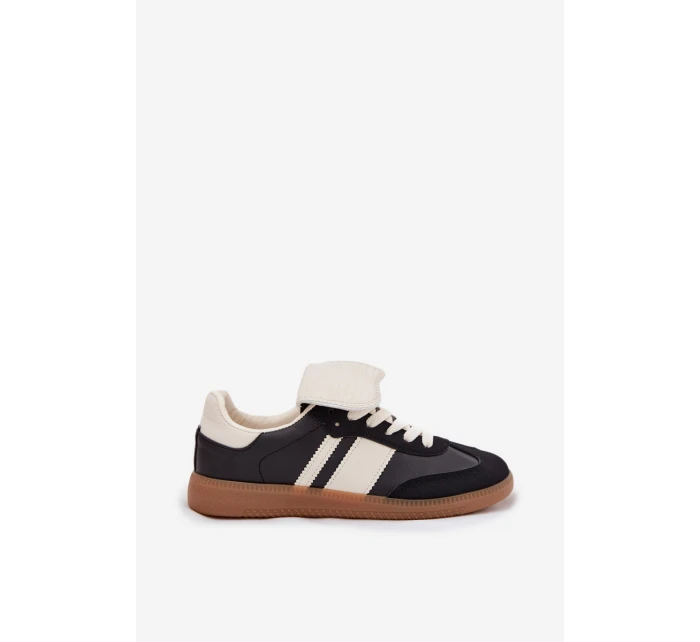 Niskie Sneakersy Damskie Z Wywiniętym Językiem Czarne Ardira Niskie Sneakersy Damskie Z Wywiniętym Językiem Czarne Ardira