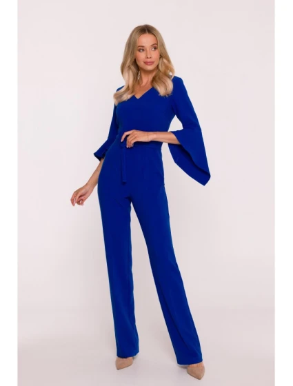 S416 Kombinéza s volánovými rukávmi - kráľovská modrá