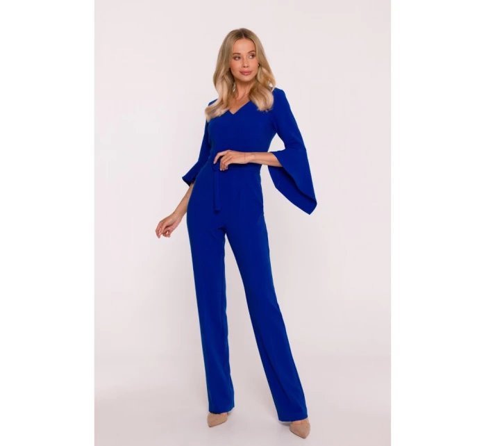 S416 Kombinéza s volánovými rukávmi - kráľovská modrá