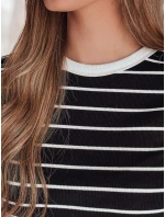 Dámské základní pruhované tričko černé Dstreet model 21986854 - FashionStreet