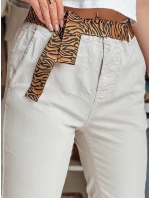 Dámské volnočasové kalhoty s páskem light beige Dstreet model 21987141 - FashionStreet