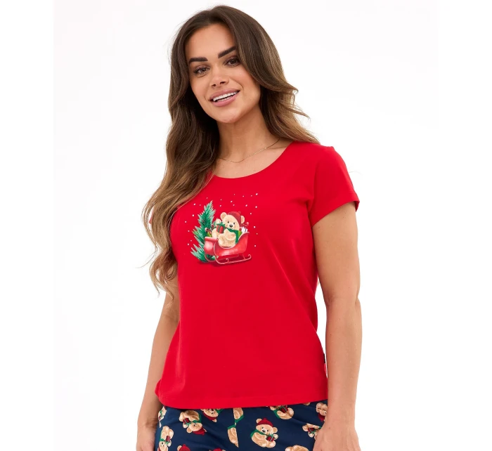 Cornette 628/432 Teddy 2 cr/r Vianočné dámske pyžamo S-2XL