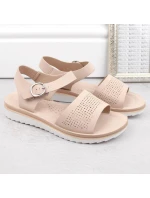 Sergio Leone W SK53N béžové lodičky na platforme a podpätku