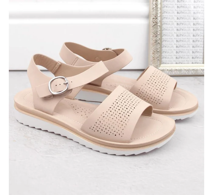 Sergio Leone W SK53N béžové lodičky na platforme a podpätku