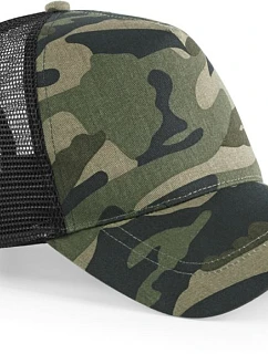 Beechfield B 694 5-panelová truckerová čiapka „Camo“ 53.0694 džungľová kamufláž
