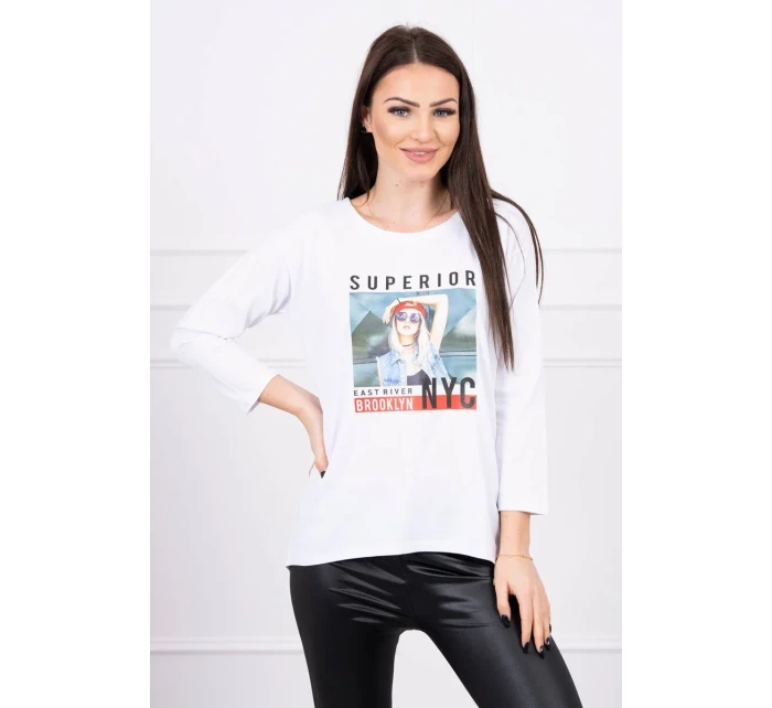 Blúzka s potlačou Superior biela