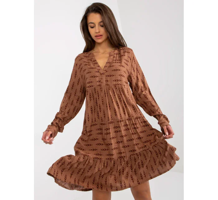 Šaty D73771M30361A4 hnedé Šaty D73771M30361A4 hnedé