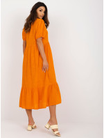 Oranžové bavlnené šaty s volánom Eseld OCH BELLA