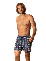 Pánské plavkové kraťasy Happy Shorts long model 20823028 Tmavě modrá mix - Self