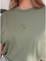 Dámské tričko tmavě zelené Dstreet model 21976418 - FashionStreet Dámské tričko tmavě zelené Dstreet model 21976418 - FashionStreet