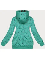 Teplá mikina na zips s kotvami zelená (2307)