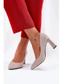 Eleganckie Czółenka Na Słupkowym Obcasie Vinceza 62221 Szare