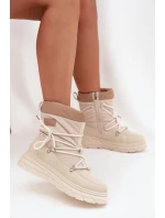 Dámské zimní boty na zip Lee Cooper LCJ 25 44 3931 béžové Dámské zimní boty