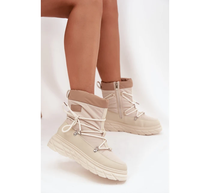 Dámské zimní boty na zip Lee Cooper LCJ 25 44 3931 béžové Dámské zimní boty