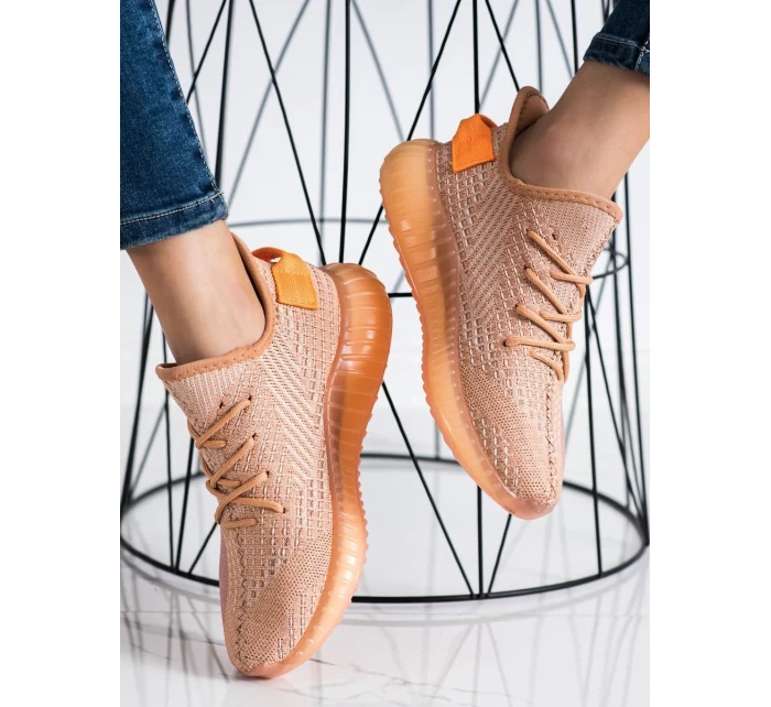 Trendy tenisky dámské oranžové bez podpatku Trendy tenisky dámské oranžové bez podpatku