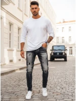 Pánske džínsové nohavice šedé FashionStreet UX3996
