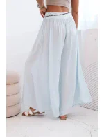 Dámske viskózové nohavice so širokými nohavicami modré Dámske viskózové nohavice so širokými nohavicami modré