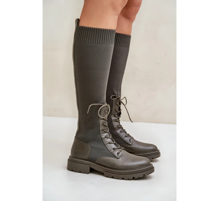 kozačky se svrškem z punčochy model 21679814 - Boto