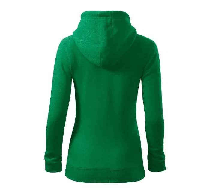 Trendy mikina na zips stredne zelená