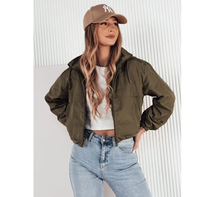 Dámská přechodná bunda s kapucí zelená Dstreet model 21974318 - FashionStreet