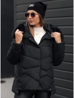Kurtka damska zimowa FIXMIX pikowana z kapturem czarna FashionStreet TY4672