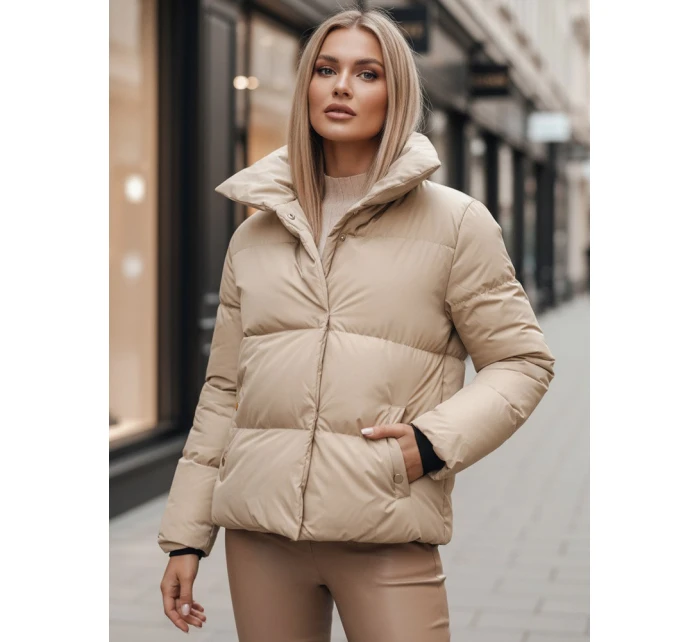 Dámská prošívaná zimní bunda light beige Dstreet model 21995474 - FashionStreet