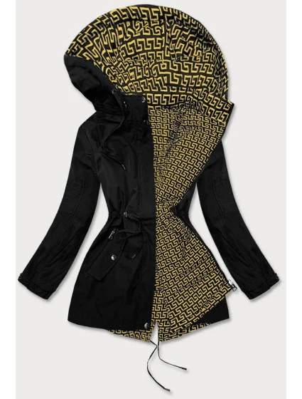 Čierna / žltá dámska parka (W702BIG)