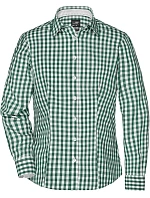 JN 616 Popelínová kostkovaná halenka s dl. rukávem model 22487327 forest green/white - Daiber JN 616 Popelínová kostkovaná halenka s dl. rukávem model 22487327 forest green/white - Daiber