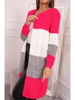 Pruhovaný sveter malinová + ružová