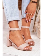 Sandały Damskie Na Słupku Pudrowy Róż Lexi Sandały Damskie Na Słupku Pudrowy Róż Lexi