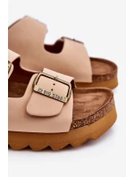 Klasyczne Damskie Klapki Big Star LL274478 Beżowe