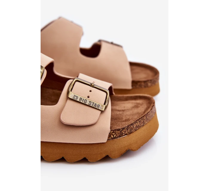 Klasyczne Damskie Klapki Big Star LL274478 Beżowe