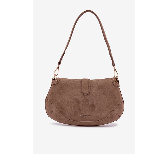 Eko semišová kabelka s cvočky tmavě béžová model 22111542 - Flora&Co