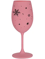 ZIMĚNKA - růžová sklenice na víno 350 ml