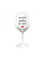 THE BEST SISTER IN THE WORLD - biely nerozbitný pohár na víno 470 ml