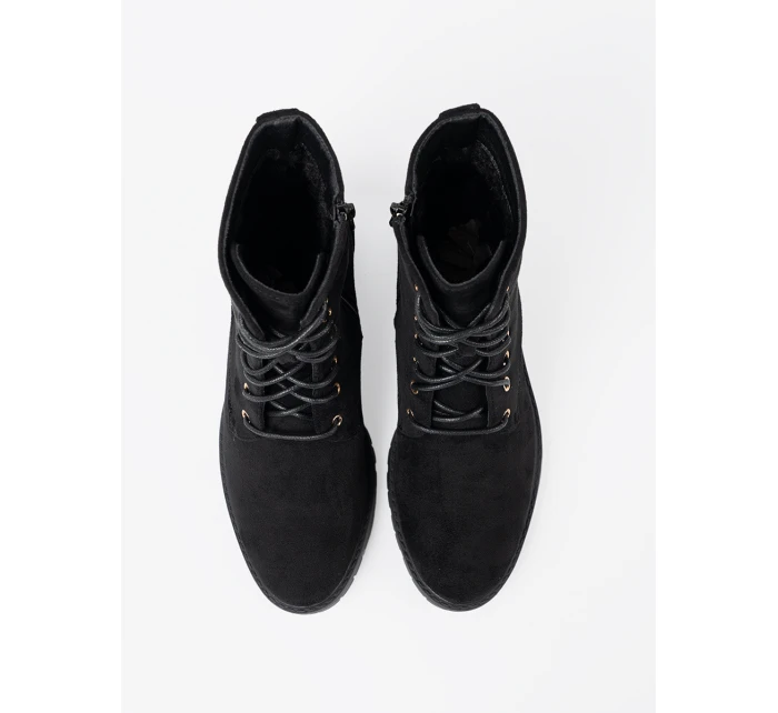 Praktické dámske členkové topánky čierna platforma Praktické dámske členkové topánky čierna platforma