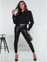 Dámské kalhoty z voskované kůže black Dstreet model 21982405 - FashionStreet