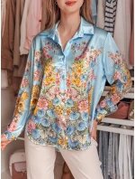 Dámská květovaná košile oversize modrá Dstreet model 21986546 - FashionStreet