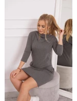 Šaty s kapucí a kapsami graphite melange Šaty s kapucí a kapsami graphite melange