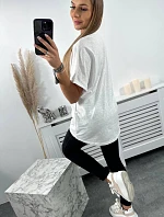 Bavlnená blúzka s vreckami biela