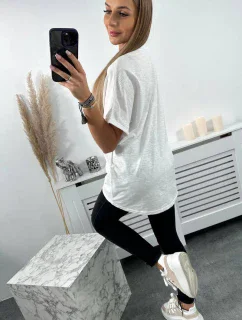 Bavlněná halenka s kapsami bílá