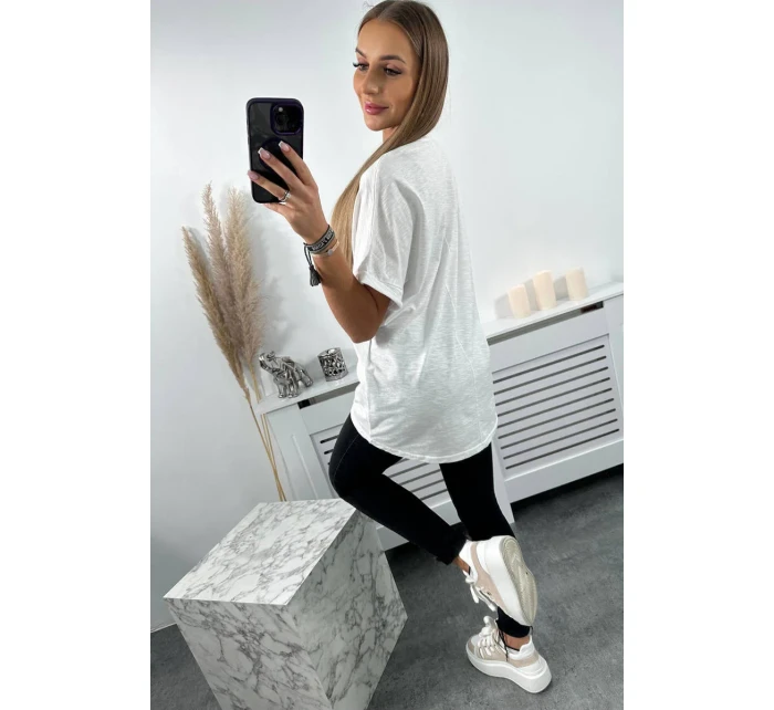 Bavlnená blúzka s vreckami biela