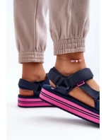 Dámské sandály na platformě Lee Cooper tmavě modrá