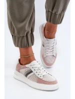 Dámske biele a ružové kožené tenisky D&A Dámske biele a ružové kožené tenisky D&A