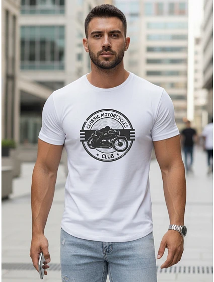 Tshirt męski z nadrukiem biały model 22156965 - FashionStreet