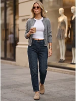 Dámske džínsy Mom Fit s elastickým pásom, tmavomodré, UY3101