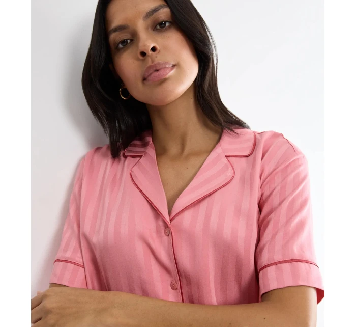 Amourette Jacquard Boyfriend Shirt - RED - TRIUMPH RED - TRIUMPH