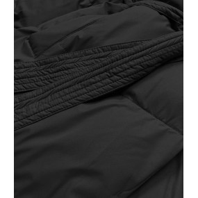 Čierna dámska zimná preložená obálková bunda (5M737-392)