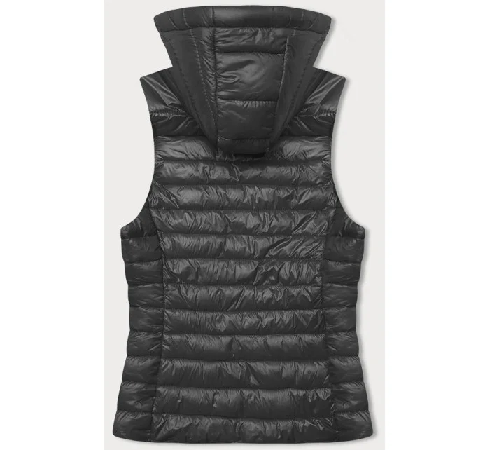 Prošívaná vesta v grafitové barvě s kapucí model 18914573 - J.STYLE